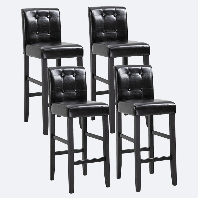 Contemporary Leather Solid Wood Barstool Bristol Bar Stool with Low Back