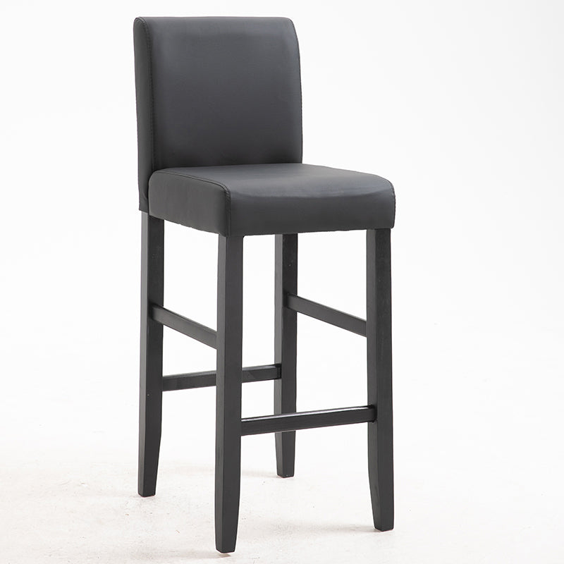 Contemporary Leather Solid Wood Barstool Bristol Bar Stool with Low Back