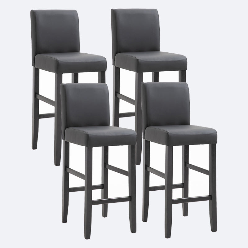 Contemporary Leather Solid Wood Barstool Bristol Bar Stool with Low Back