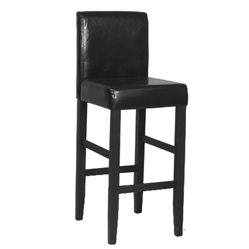 Contemporary Leather Solid Wood Barstool Bristol Bar Stool with Low Back