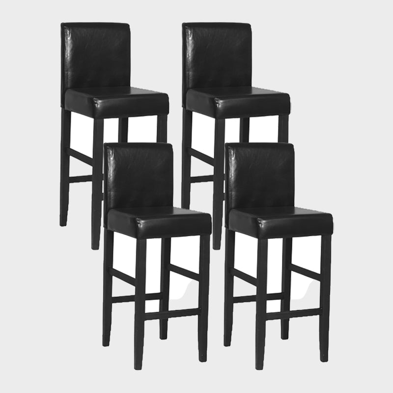 Contemporary Leather Solid Wood Barstool Bristol Bar Stool with Low Back