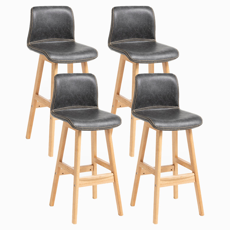 Eigentijdse leren massief houten barkrukken Bristol barkruk met lage rugleuning