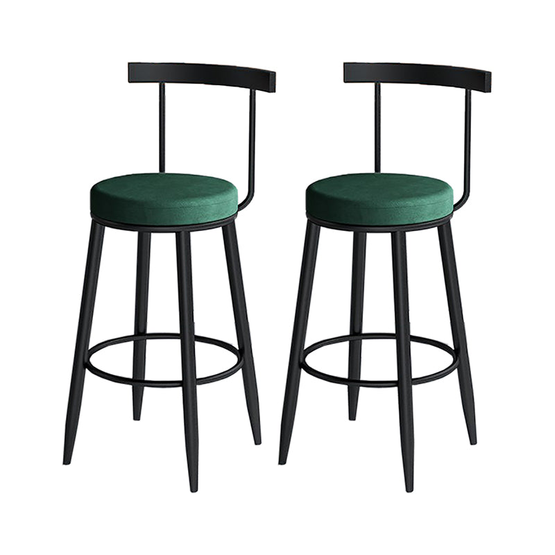 Modern Style Iron Bar Stool Low Back and Footrest Living Room Simple Bar Stool