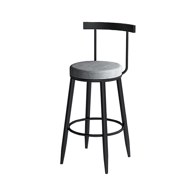 Modern Style Iron Bar Stool Low Back and Footrest Living Room Simple Bar Stool