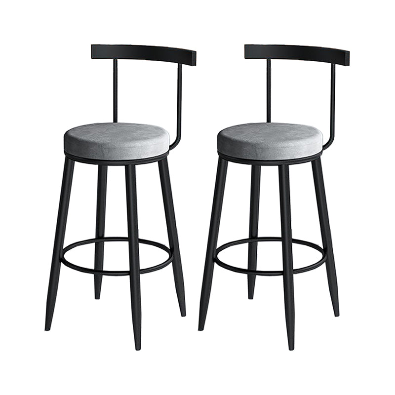 Modern Style Iron Bar Stool Low Back and Footrest Living Room Simple Bar Stool