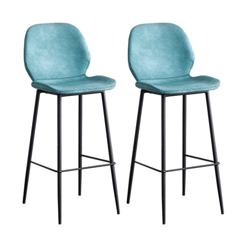 Taburete de barra de hierro de estilo moderno con taburete de bar de espalda baja del reposapiés