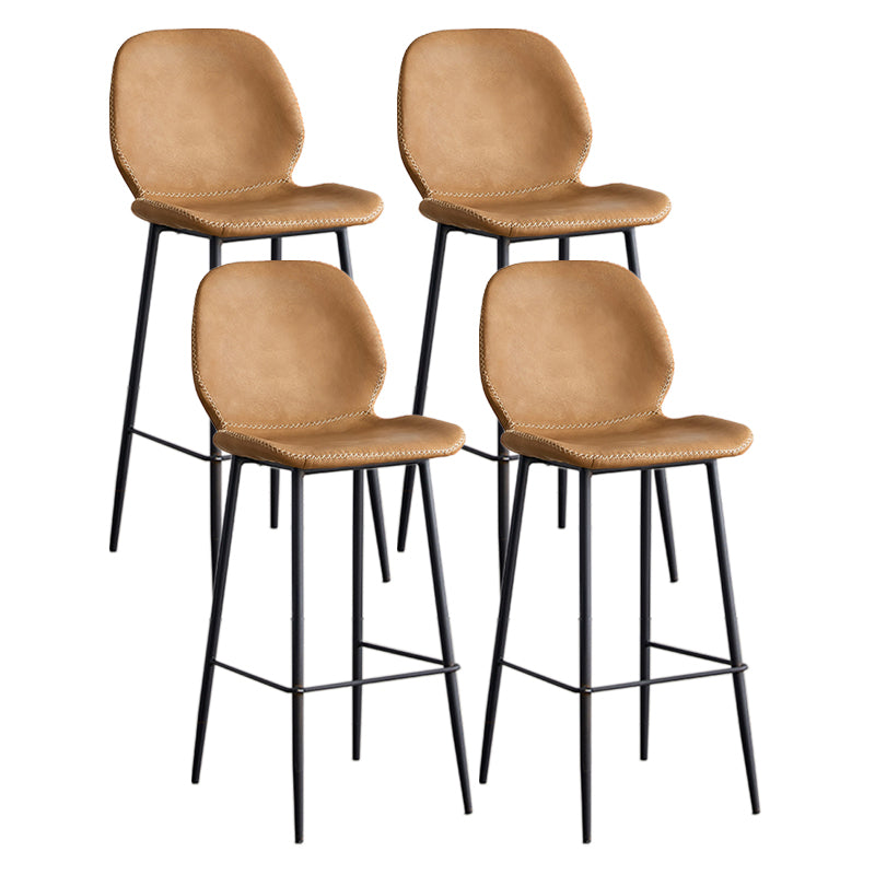 Taburete de barra de hierro de estilo moderno con taburete de bar de espalda baja del reposapiés