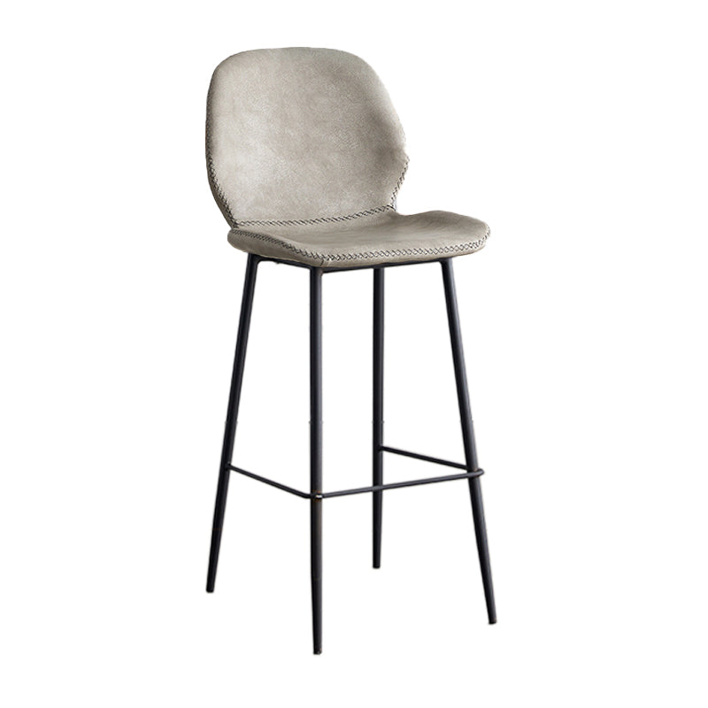 Taburete de barra de hierro de estilo moderno con taburete de bar de espalda baja del reposapiés