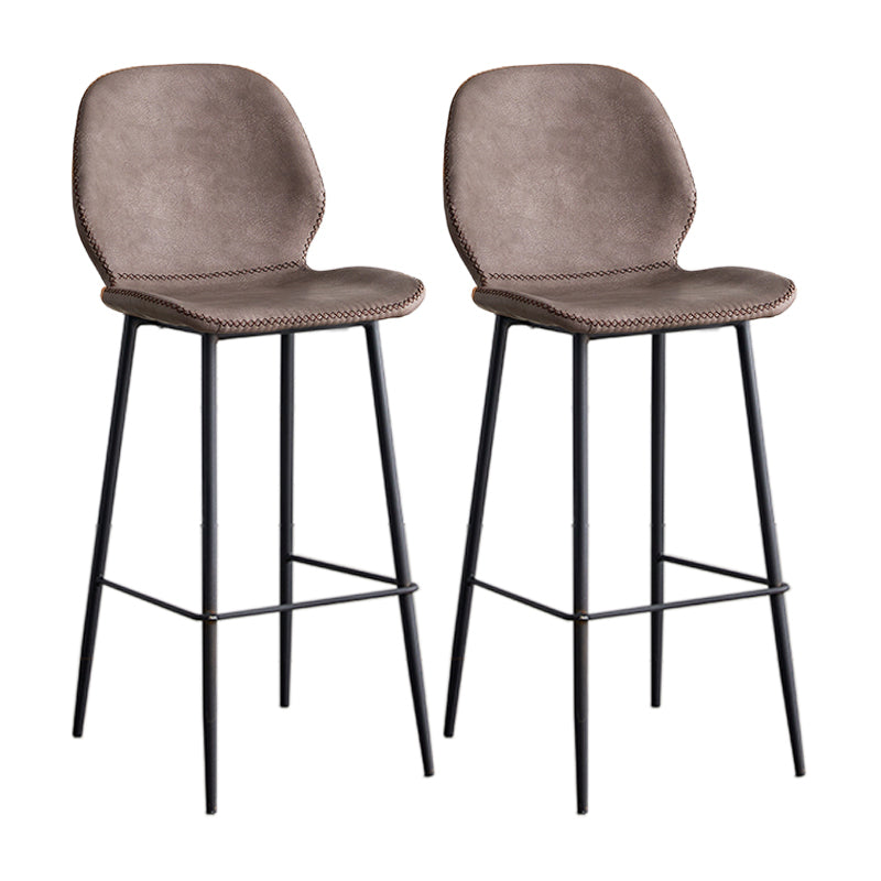 Taburete de barra de hierro de estilo moderno con taburete de bar de espalda baja del reposapiés