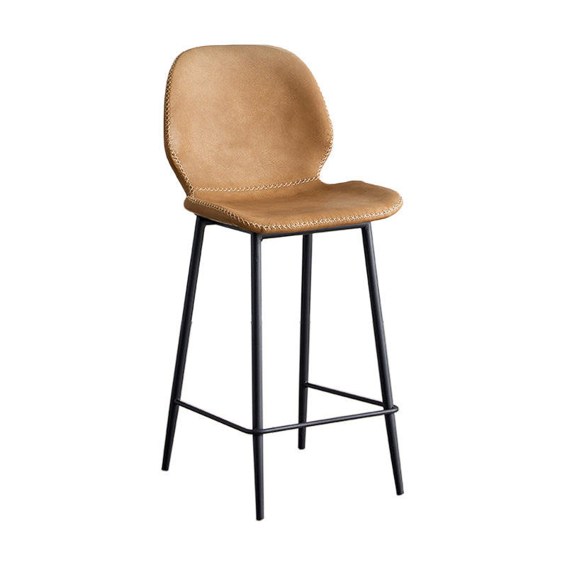 Taburete de barra de hierro de estilo moderno con taburete de bar de espalda baja del reposapiés