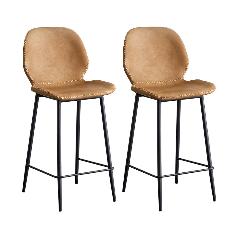 Taburete de barra de hierro de estilo moderno con taburete de bar de espalda baja del reposapiés