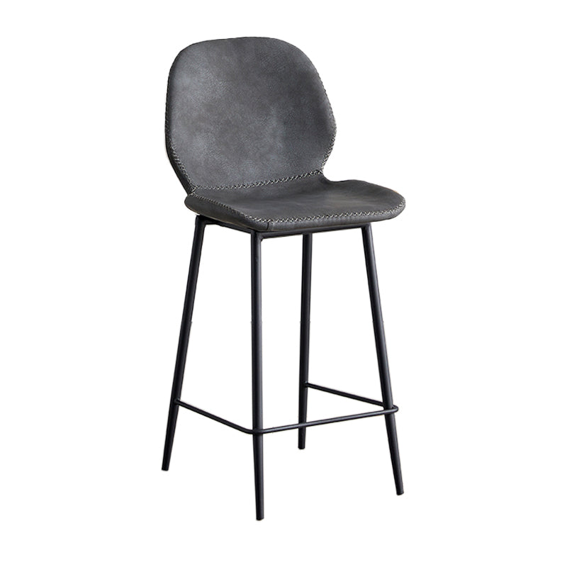Taburete de barra de hierro de estilo moderno con taburete de bar de espalda baja del reposapiés