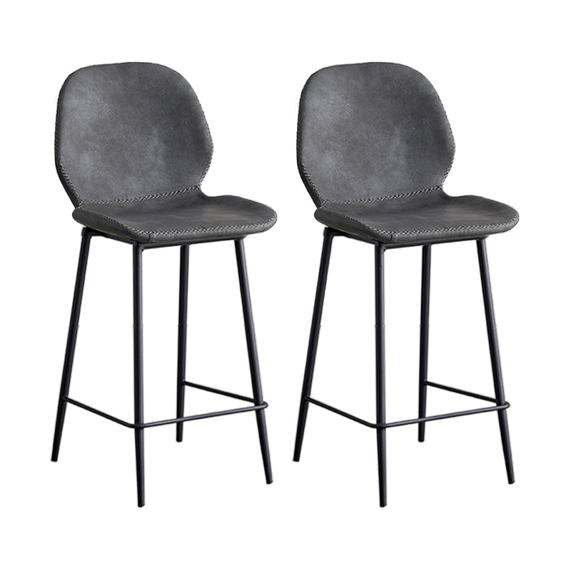 Taburete de barra de hierro de estilo moderno con taburete de bar de espalda baja del reposapiés