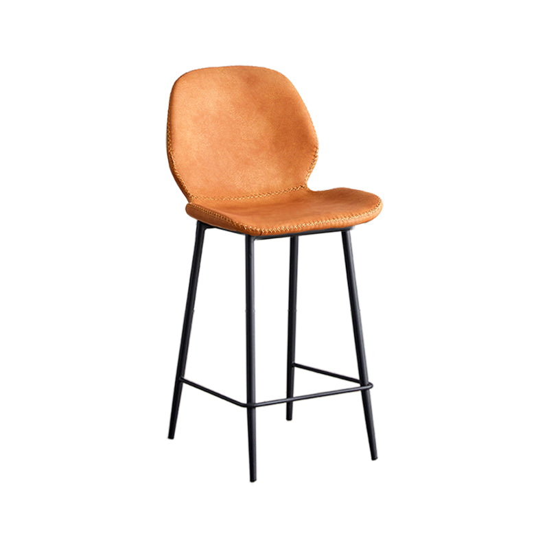 Taburete de barra de hierro de estilo moderno con taburete de bar de espalda baja del reposapiés