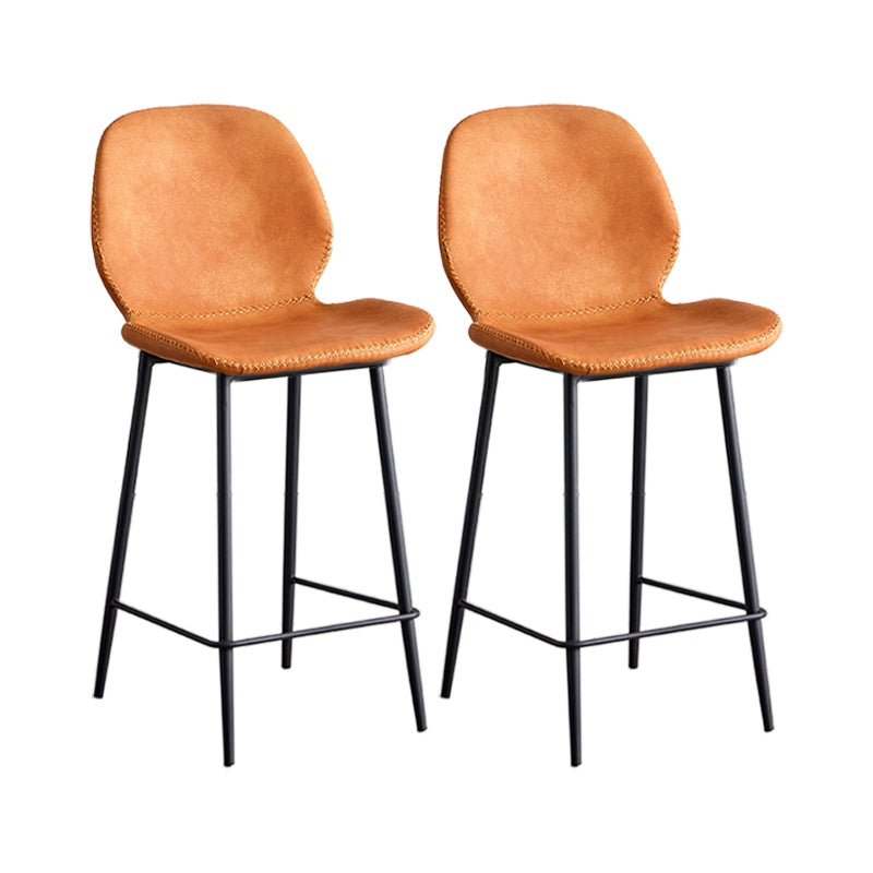 Taburete de barra de hierro de estilo moderno con taburete de bar de espalda baja del reposapiés