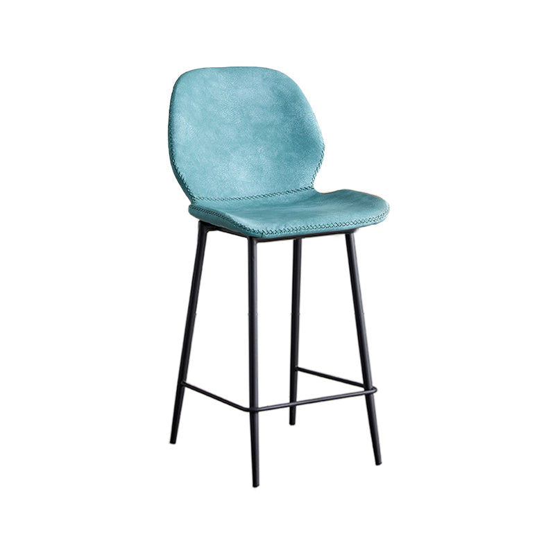 Taburete de barra de hierro de estilo moderno con taburete de bar de espalda baja del reposapiés
