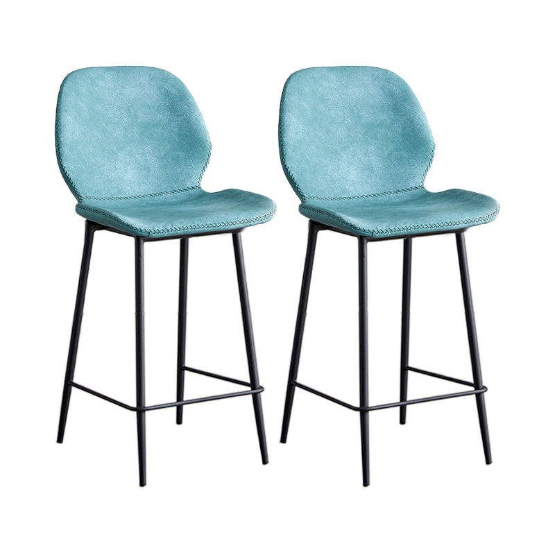 Taburete de barra de hierro de estilo moderno con taburete de bar de espalda baja del reposapiés