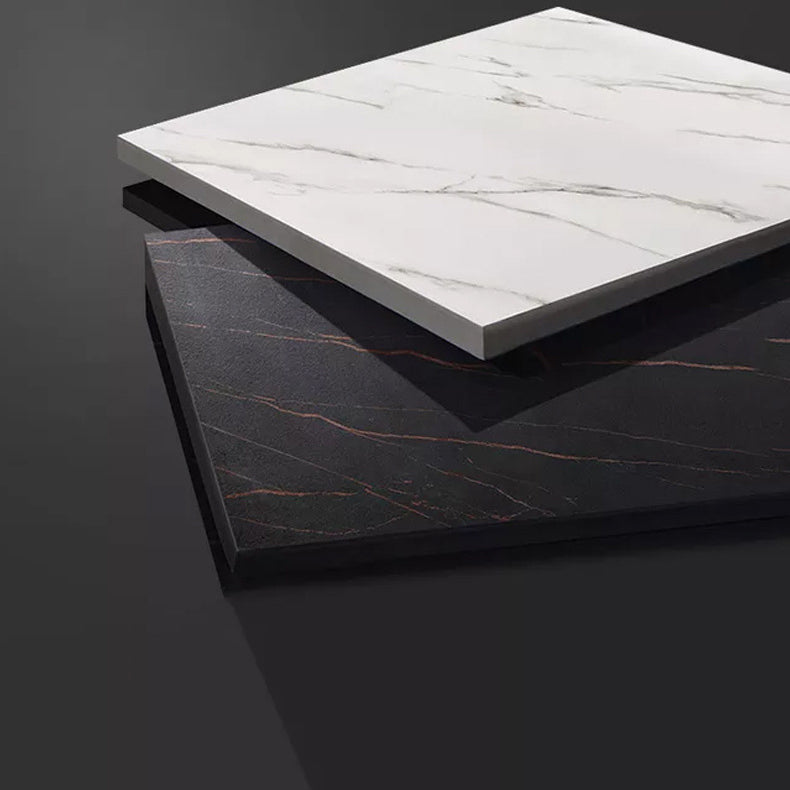 White and Black Glam StyleTable in Faux Marble and Iron Milk Tea Shop Bar Table