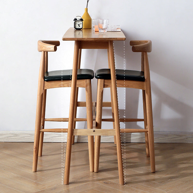 Light Brown Industrial Style Table Pine Wood Milk Tea Shop Casual Bar Table