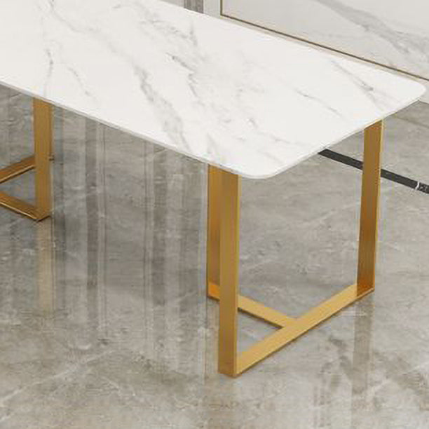 Glam Style 1/2/7 Pieces Dining Room Furniture Set Rectangular White Dining Table Set