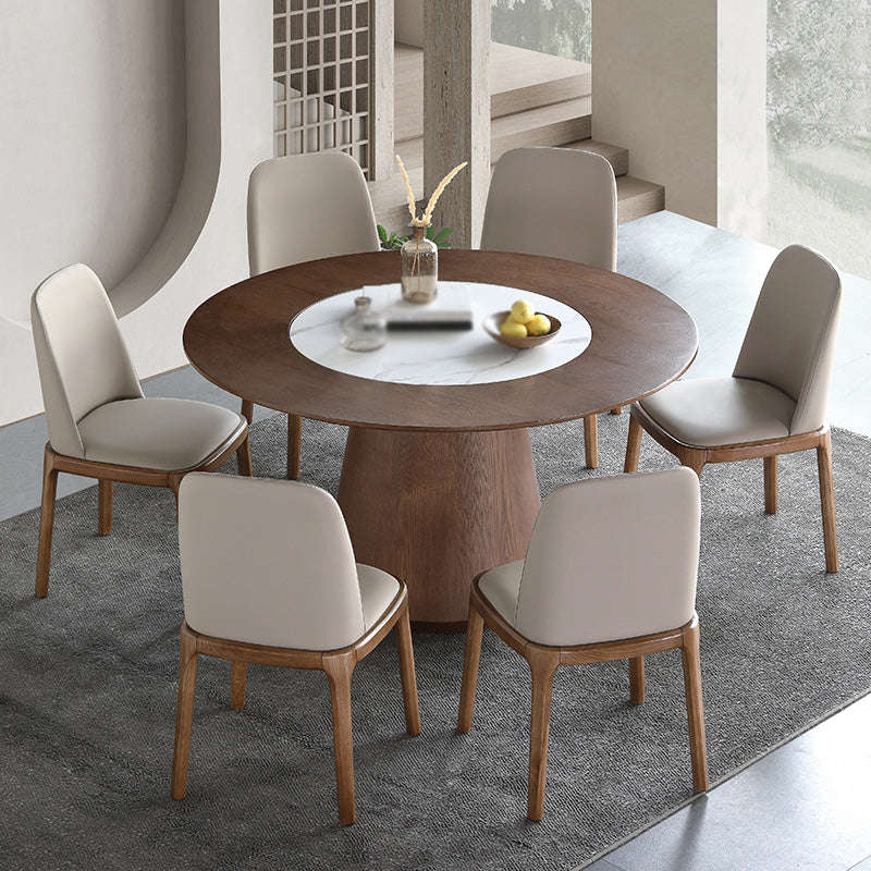 Modern 1/4/5/7 Pieces Dining Set Sintered Stone Dining Table Set with Wood Legs for Home