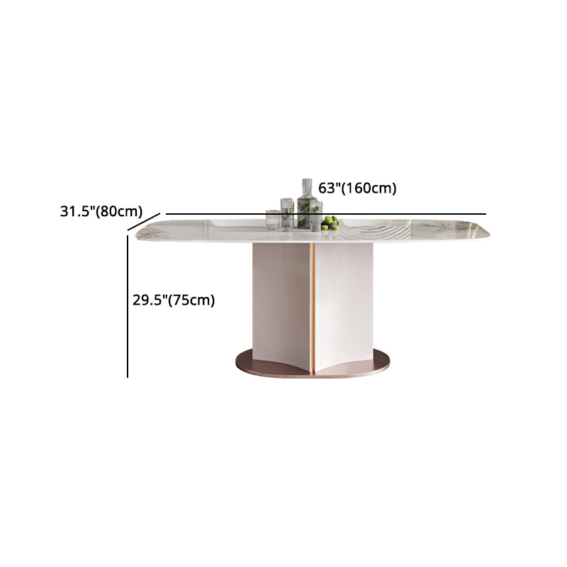 dern 1/2/3/5/7 Pieces Dining Set Sintered Stone Dining Table Set with Leather Chairs