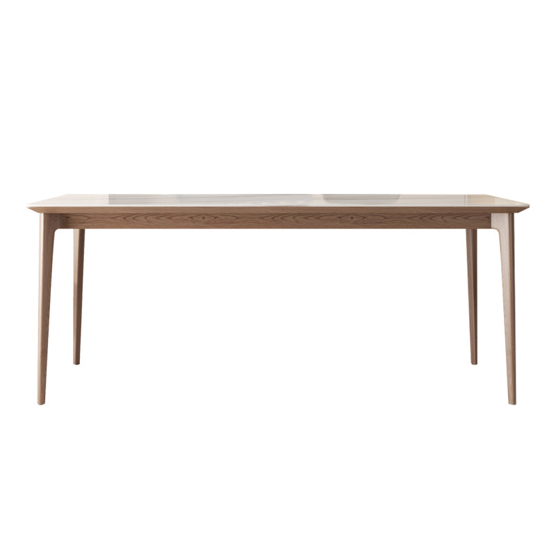 Modern 1/4/5/6/7 Pieces Dining Set Sintered Stone Dining Table Set with Wood Legs for Home