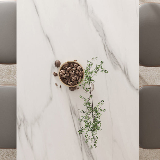 Modern 1/4/5/6/7 Pieces Dining Set Sintered Stone Dining Table Set with Wood Legs for Home