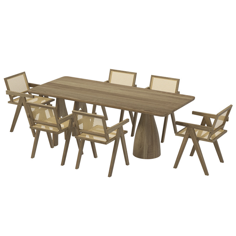 Ensemble de table à manger en bois massif moderne 1/3/4/7 avec chaises en bois ensemble pour la cuisine