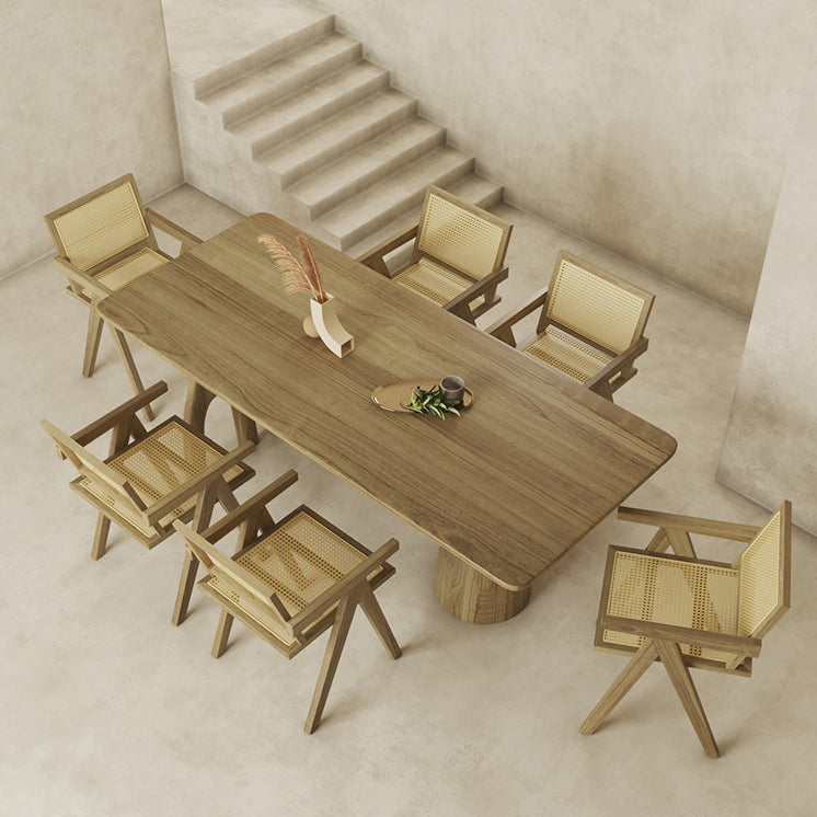 Ensemble de table à manger en bois massif moderne 1/3/4/7 avec chaises en bois ensemble pour la cuisine