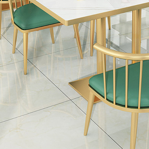 Glam Style 1/2/3/5 Pieces Dining Table Set Metal Dining Room Furniture Set