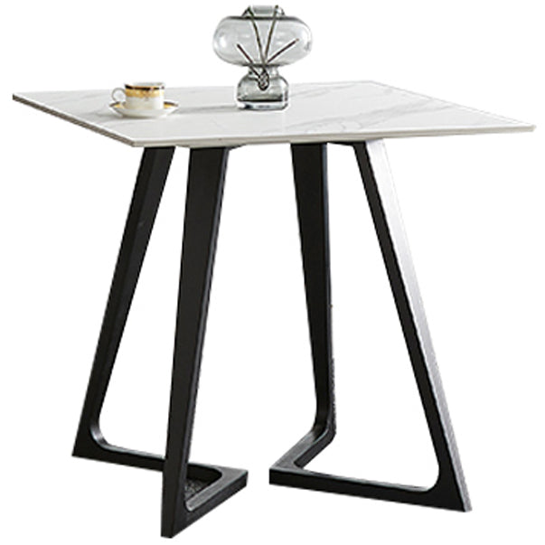 Mesa de piedra con pedestal doble, mesa de comedor de estilo industrial para interiores