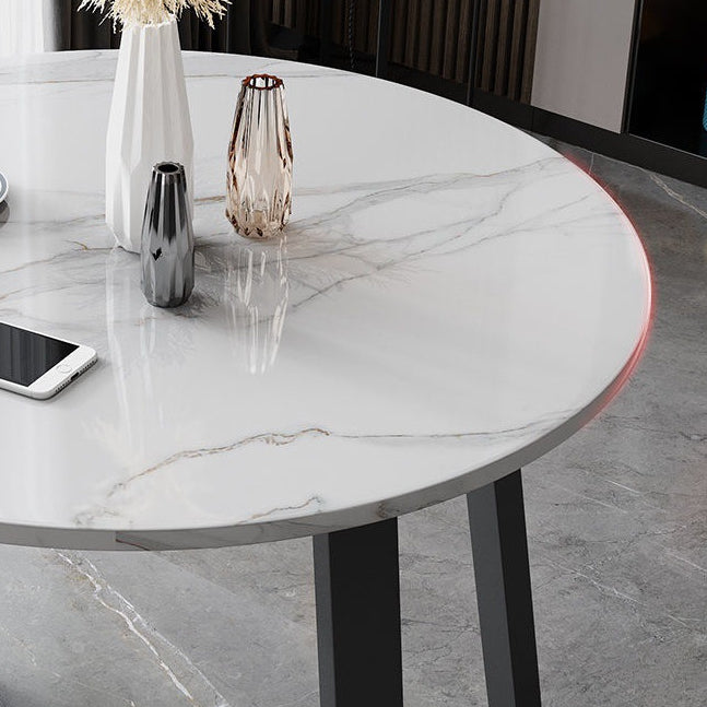 Mesa de piedra con pedestal doble, mesa de comedor de estilo industrial para interiores