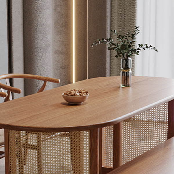Mesa de comedor de madera maciza de pino, mesa de comedor de estilo sencillo para interior