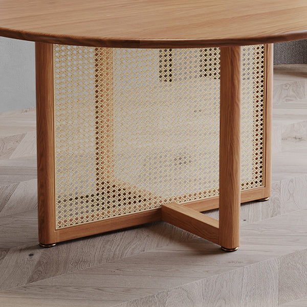 Mesa de comedor de madera maciza de pino, mesa de comedor de estilo sencillo para interior