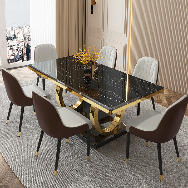Rechthoekige schrompeuken Luxuretafel vaste tafel met marmeren bovenkant