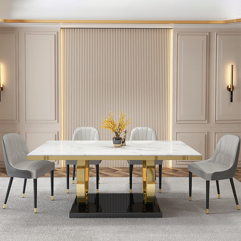 Rechthoekige schrompeuken Luxuretafel vaste tafel met marmeren bovenkant