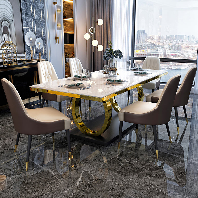 Rechthoekige schrompeuken Luxuretafel vaste tafel met marmeren bovenkant