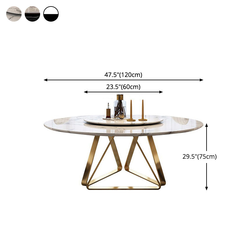 Mesa de comedor redonda Colección de comedor de lujo tradicional con plato giratorio