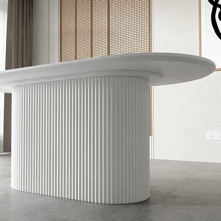 Muebles con base de pedestal, colección de comedor ovalada de estilo sencillo para el hogar