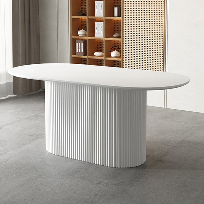 Muebles con base de pedestal, colección de comedor ovalada de estilo sencillo para el hogar