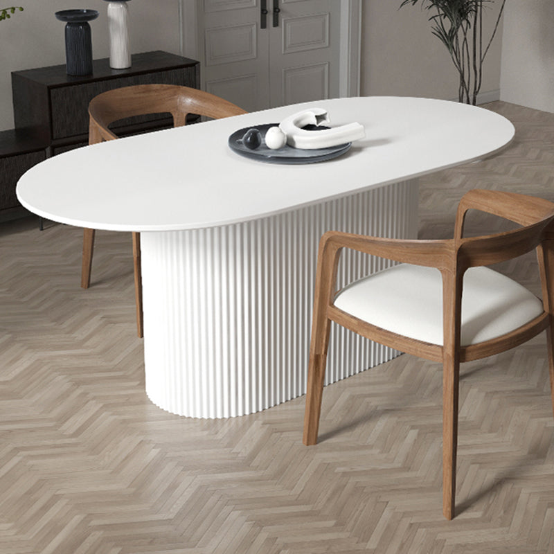 Muebles con base de pedestal, colección de comedor ovalada de estilo sencillo para el hogar