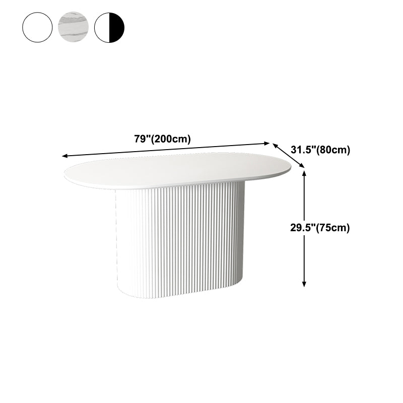 Muebles con base de pedestal, colección de comedor ovalada de estilo sencillo para el hogar