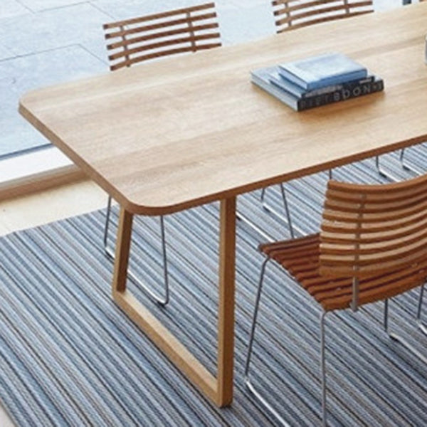 Rechthoek dubbele voetstuk industriële tafel vaste tabel met vast hout