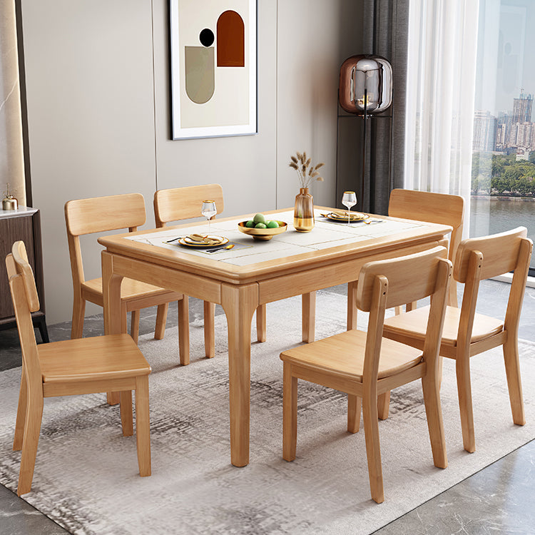 Rectangle 4-foot Dining Room Collection Midcentury Style Dining Table for Home