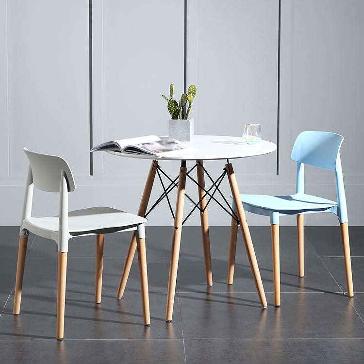 Wood Contemporary Round Dining Table Manufactured Wood Top Table for Dining Room