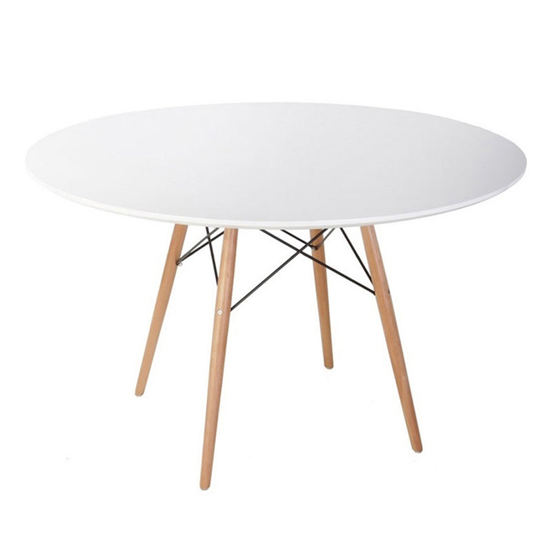 Wood Contemporary Round Dining Table Manufactured Wood Top Table for Dining Room