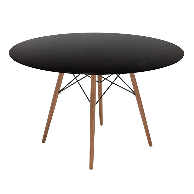 Wood Contemporary Round Dining Table Manufactured Wood Top Table for Dining Room