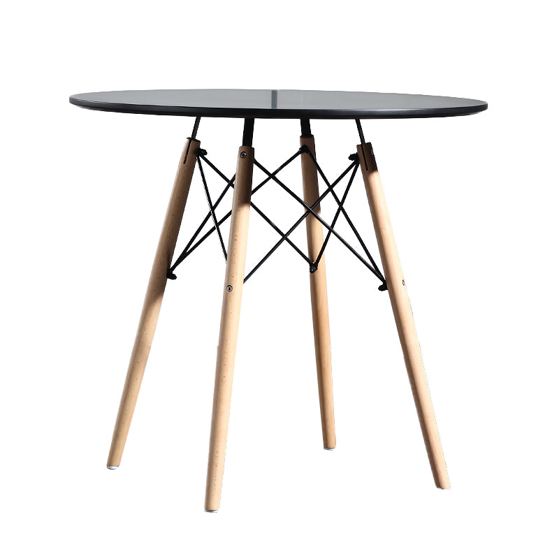 Wood Contemporary Round Dining Table Manufactured Wood Top Table for Dining Room