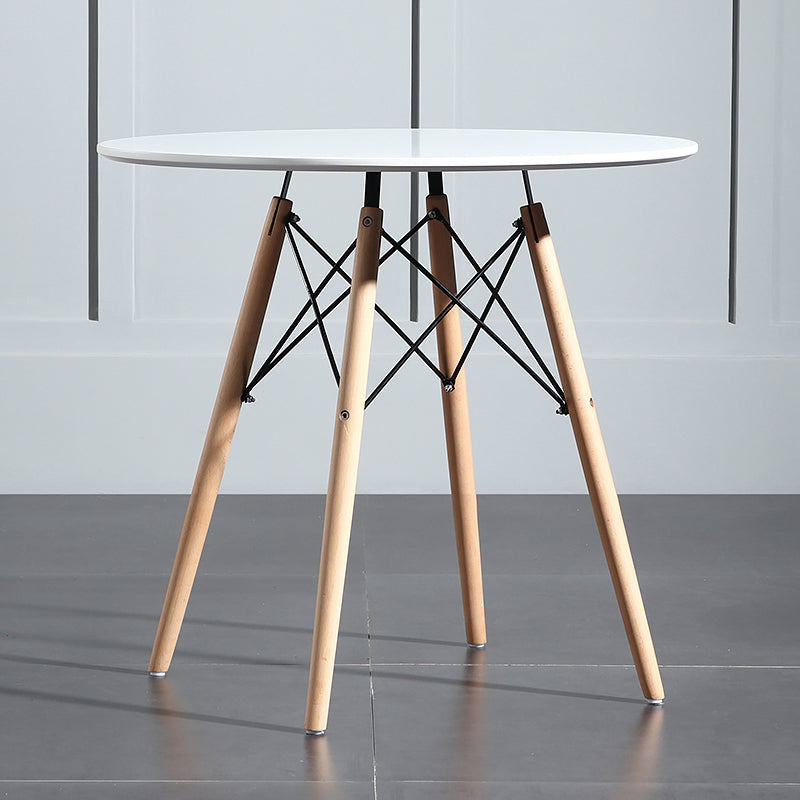 Wood Contemporary Round Dining Table Manufactured Wood Top Table for Dining Room